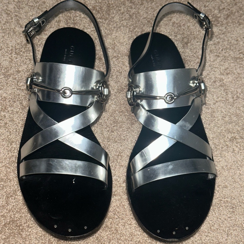 Silver Strappy Gucci Sandals - Picture 3 of 8